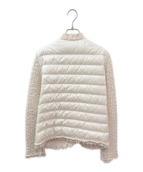 MONCLER（モンクレール）MONCLER (モンクレール) ツイード切替ダウンジャケット ベージュ サイズ:Lの古着・服飾アイテム