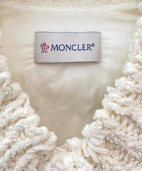 MONCLER（モンクレール）MONCLER (モンクレール) ツイード切替ダウンジャケット ベージュ サイズ:Lの古着・服飾アイテム