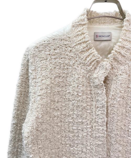 MONCLER（モンクレール）MONCLER (モンクレール) ツイード切替ダウンジャケット ベージュ サイズ:Lの古着・服飾アイテム