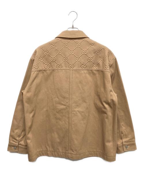 GUCCI（グッチ）GUCCI (グッチ) GGエンボスカバーオール ブラウン サイズ:48の古着・服飾アイテム