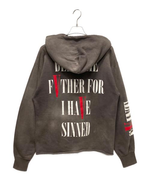 SAINT MICHAEL（セントマイケル）SAINT MICHAEL (セントマイケル) VLONE (ヴィーロン) プリントパーカー / HOODIE / VLONE / BLACK / フーディー / ヴィーローン (ブラック) グレー サイズ:Lの古着・服飾アイテム