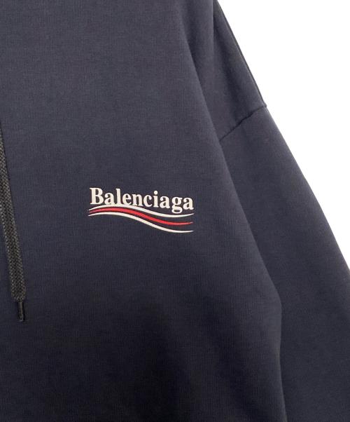 BALENCIAGA（バレンシアガ）BALENCIAGA (バレンシアガ) Campaign Logo Hoodie ネイビー サイズ:Lの古着・服飾アイテム