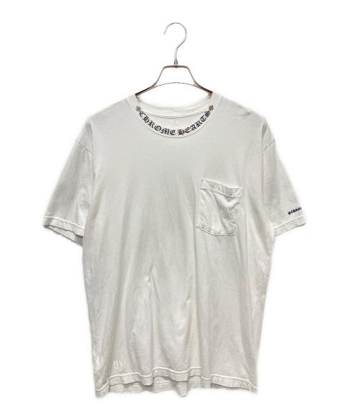 CHROME HEARTS（クロムハーツ）CHROME HEARTS (クロムハーツ) ネックロゴポケットTシャツ ホワイト サイズ:Lの古着・服飾アイテム