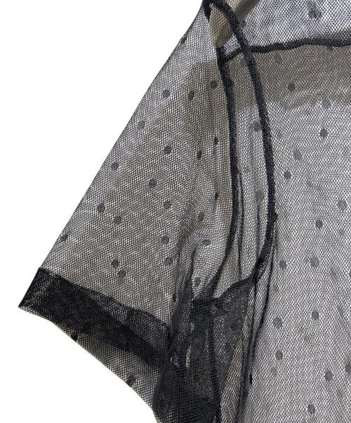 Christian Dior（クリスチャン ディオール）Christian Dior (クリスチャン ディオール) Bee刺繡 ポルカドットシースルー ブラウス/241B61A8168 ブラック サイズ:38の古着・服飾アイテム
