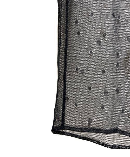 Christian Dior（クリスチャン ディオール）Christian Dior (クリスチャン ディオール) Bee刺繡 ポルカドットシースルー ブラウス/241B61A8168 ブラック サイズ:38の古着・服飾アイテム