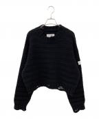 MM6 Maison Margielaエムエムシックスメゾンマルジェラ）の古着「クロップドニット」｜ブラック