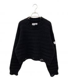 MM6 Maison Margiela（エムエムシックスメゾンマルジェラ）の古着「クロップドニット」｜ブラック