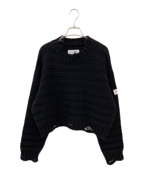 MM6 Maison Margiela（エムエムシックスメゾンマルジェラ）MM6 Maison Margiela (エムエムシックスメゾンマルジェラ) クロップドニット ブラック サイズ:Mの古着・服飾アイテム