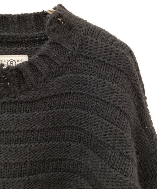 MM6 Maison Margiela（エムエムシックスメゾンマルジェラ）MM6 Maison Margiela (エムエムシックスメゾンマルジェラ) クロップドニット ブラック サイズ:Mの古着・服飾アイテム