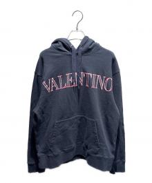 VALENTINO（ヴァレンティノ）の古着「ネオンユニバースプリントスウェットパーカー」｜ネイビー