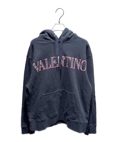 VALENTINO（ヴァレンティノ）VALENTINO (ヴァレンティノ) ネオンユニバースプリントスウェットパーカー ネイビー サイズ:Mの古着・服飾アイテム
