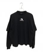 BALENCIAGAバレンシアガ）の古着「ロゴレイヤードTシャツ」｜ブラック