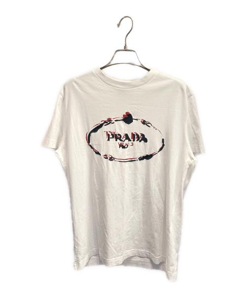PRADA（プラダ）PRADA (プラダ) ロゴTシャツ ホワイト サイズ:Mの古着・服飾アイテム