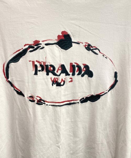 PRADA（プラダ）PRADA (プラダ) ロゴTシャツ ホワイト サイズ:Mの古着・服飾アイテム