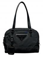 PRADAプラダ）の古着「トライアングルロゴミニボストンバッグ BR3203」｜ブラック