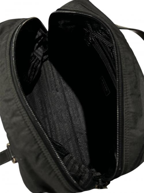 PRADA（プラダ）PRADA (プラダ) トライアングルロゴミニボストンバッグ BR3203 ブラック サイズ:mini/ミニの古着・服飾アイテム