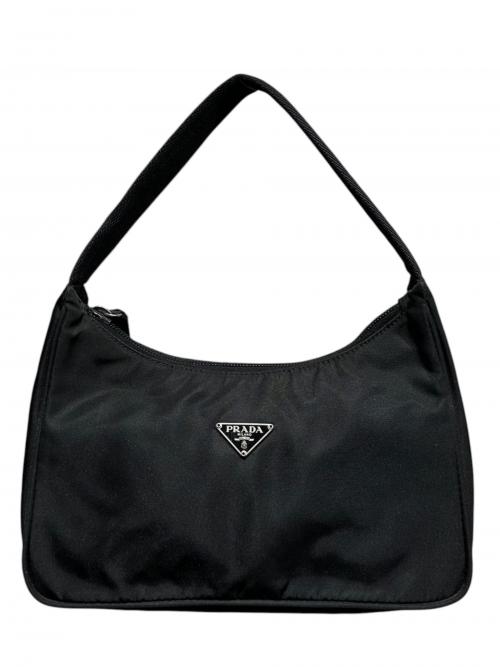 PRADA（プラダ）PRADA (プラダ) トライアングルロゴワンショルダーバッグ ブラックの古着・服飾アイテム