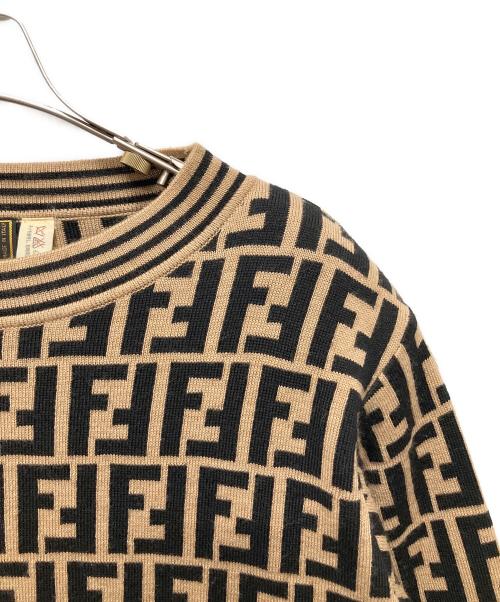 FENDI（フェンディ）FENDI (フェンディ) ズッカニット ブラウン サイズ:40の古着・服飾アイテム