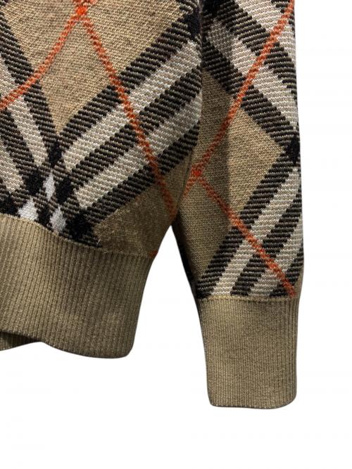 BURBERRY（バーバリー）BURBERRY (バーバリー) ノバチェックカーディガン/8093491 ブラウン サイズ:XSの古着・服飾アイテム