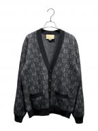 GUCCIグッチ）の古着「GGウールジャガードカーディガン」｜グレー