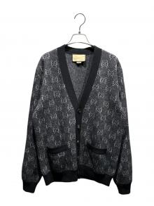 GUCCI（グッチ）の古着「GGウールジャガードカーディガン」｜グレー