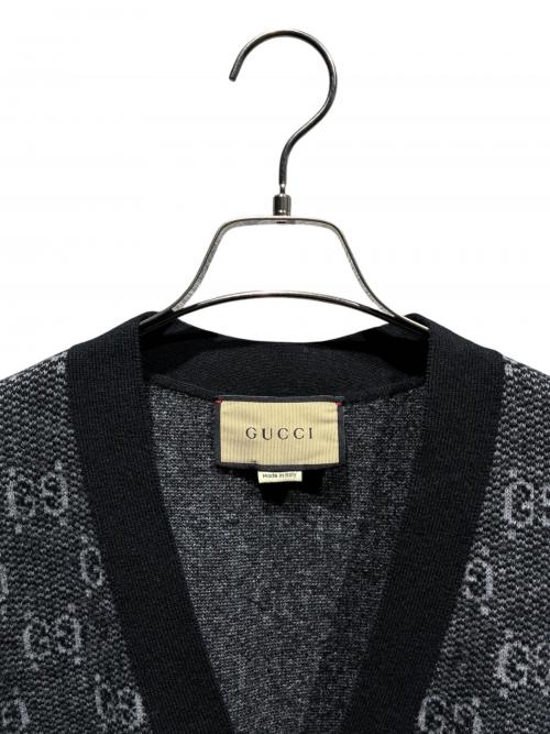 GUCCI（グッチ）GUCCI (グッチ) GGウールジャガードカーディガン グレー サイズ:Sの古着・服飾アイテム