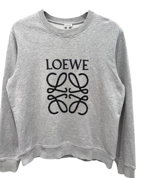 LOEWE（ロエベ）LOEWE (ロエベ) アナグラム刺繍ロゴスウェット グレー サイズ:Ｌの古着・服飾アイテム