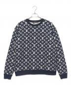 LOUIS VUITTONルイ ヴィトン）の古着「21SS モノグラムスウェット/クルーネックスウェット/総柄スウェット」｜ネイビー