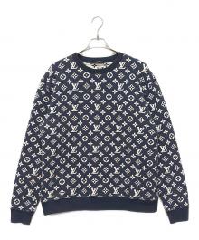 LOUIS VUITTON（ルイ ヴィトン）の古着「21SS モノグラムスウェット/クルーネックスウェット/総柄スウェット」｜ネイビー