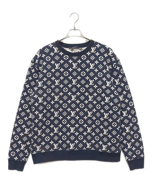 LOUIS VUITTON（ルイ ヴィトン）LOUIS VUITTON (ルイ ヴィトン) 21SS モノグラムスウェット/クルーネックスウェット/総柄スウェット ネイビー サイズ:XLの古着・服飾アイテム