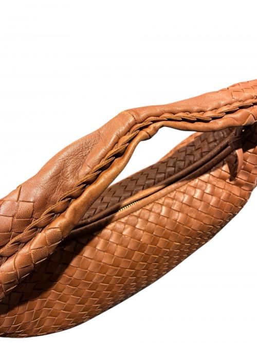 BOTTEGA VENETA（ボッテガベネタ）BOTTEGA VENETA (ボッテガベネタ) イントレチャート ホーボーバッグ  ブラウン サイズ:-の古着・服飾アイテム