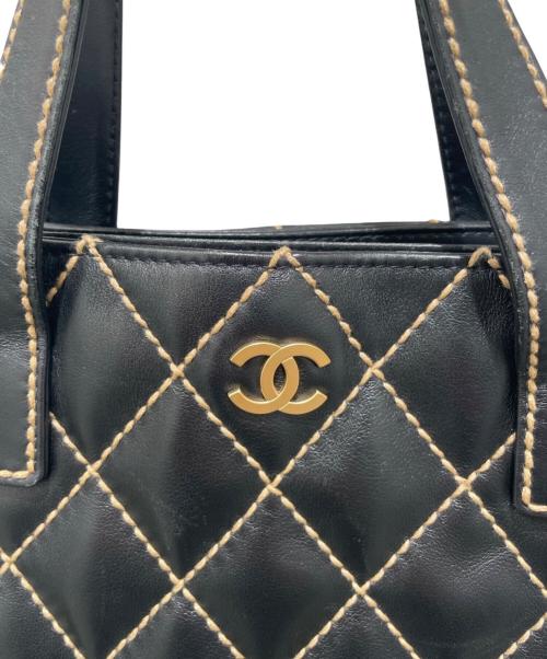 CHANEL（シャネル）CHANEL (シャネル) Wild stitch ワイルドステッチトートバッグ ブラックの古着・服飾アイテム