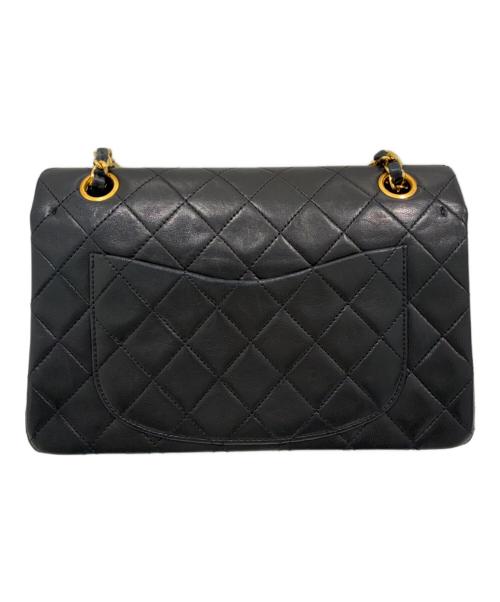 CHANEL（シャネル）CHANEL (シャネル) Matelassé Bag マトラッセ23 Wフラップチェーンショルダーバッグ ブラック×ゴールド金具 サイズ:23の古着・服飾アイテム