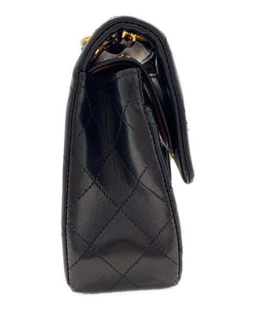 CHANEL（シャネル）CHANEL (シャネル) Matelassé Bag マトラッセ23 Wフラップチェーンショルダーバッグ ブラック×ゴールド金具 サイズ:23の古着・服飾アイテム