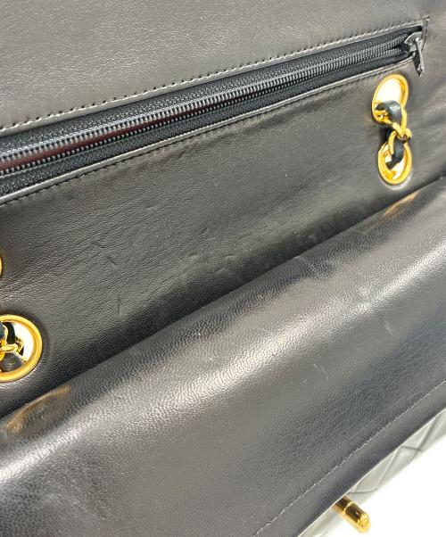 CHANEL（シャネル）CHANEL (シャネル) Matelassé Bag マトラッセ23 Wフラップチェーンショルダーバッグ ブラック×ゴールド金具 サイズ:23の古着・服飾アイテム