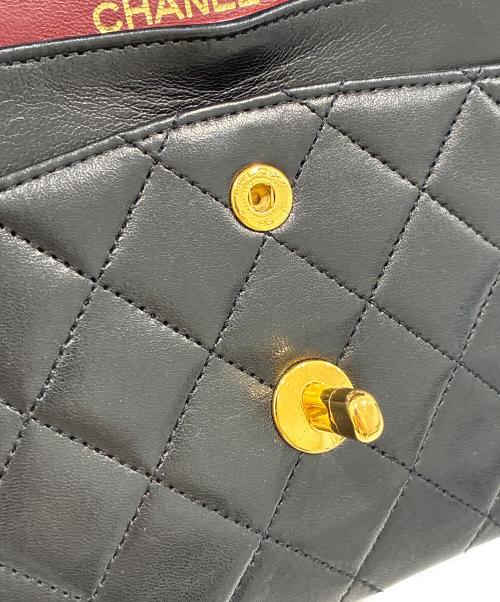 CHANEL（シャネル）CHANEL (シャネル) Matelassé Bag マトラッセ23 Wフラップチェーンショルダーバッグ ブラック×ゴールド金具 サイズ:23の古着・服飾アイテム
