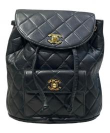 CHANEL（シャネル）の古着「ココマーク マトラッセ チェーンショルダー バッグパック」｜ブラック