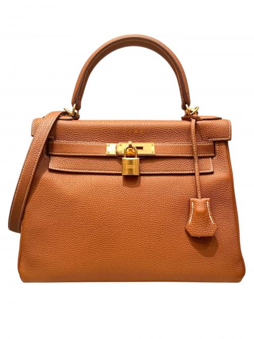HERMES（エルメス）HERMES (エルメス) kelly 28/ケリー28 内縫い/ゴールド金具/トゴ/ゴールド/	A刻印/2017年 ゴールド サイズ:28の古着・服飾アイテム