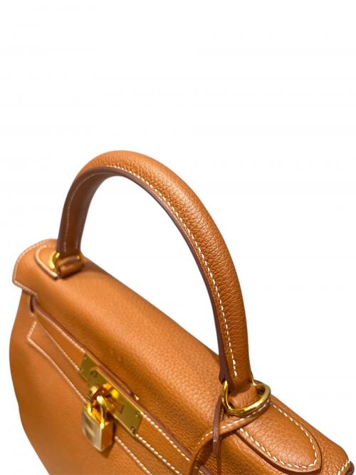 HERMES（エルメス）HERMES (エルメス) kelly 28/ケリー28 内縫い/ゴールド金具/トゴ/ゴールド/	A刻印/2017年 ゴールド サイズ:28の古着・服飾アイテム