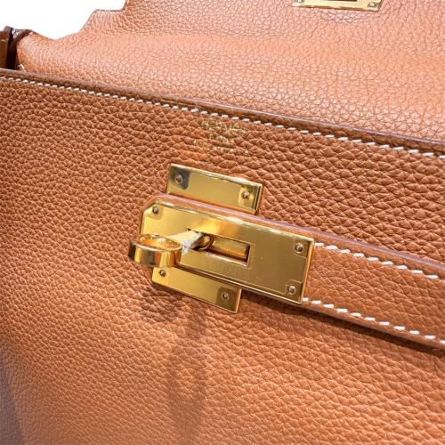HERMES（エルメス）HERMES (エルメス) kelly 28/ケリー28 内縫い/ゴールド金具/トゴ/ゴールド/	A刻印/2017年 ゴールド サイズ:28の古着・服飾アイテム