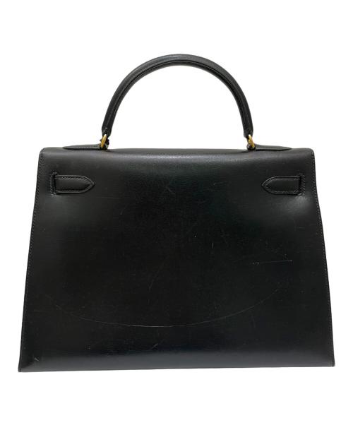 HERMES（エルメス）HERMES (エルメス) ケリー32 外縫い/ゴールド金具/ボックスカーフ/ブラック/□Y刻印：1995年製造 ブラック サイズ:32の古着・服飾アイテム
