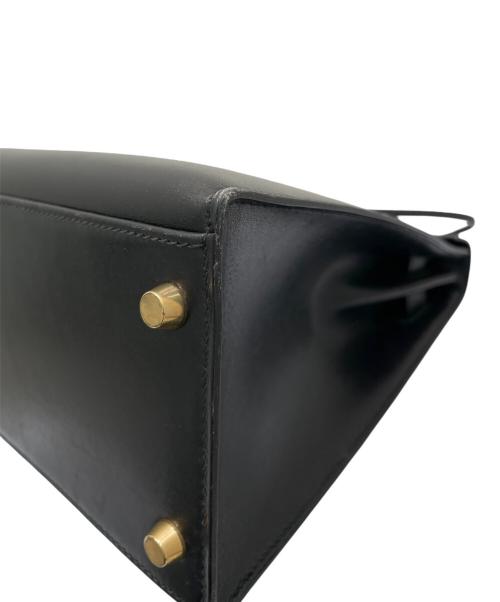 HERMES（エルメス）HERMES (エルメス) ケリー32 外縫い/ゴールド金具/ボックスカーフ/ブラック/□Y刻印：1995年製造 ブラック サイズ:32の古着・服飾アイテム