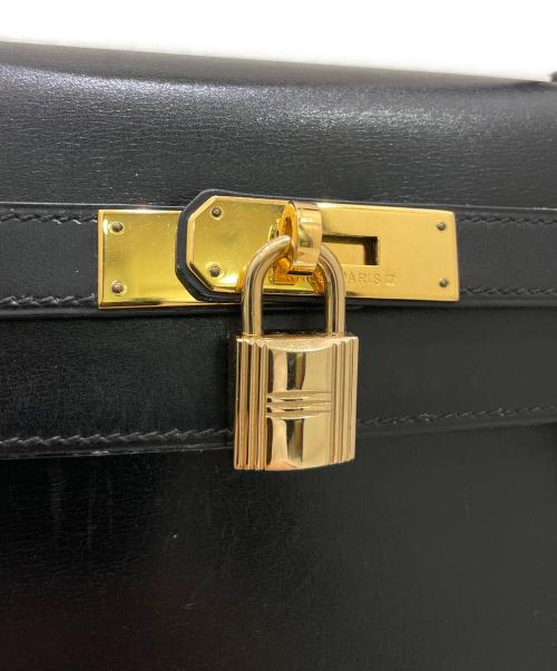 HERMES（エルメス）HERMES (エルメス) ケリー32 外縫い/ゴールド金具/ボックスカーフ/ブラック/□Y刻印：1995年製造 ブラック サイズ:32の古着・服飾アイテム