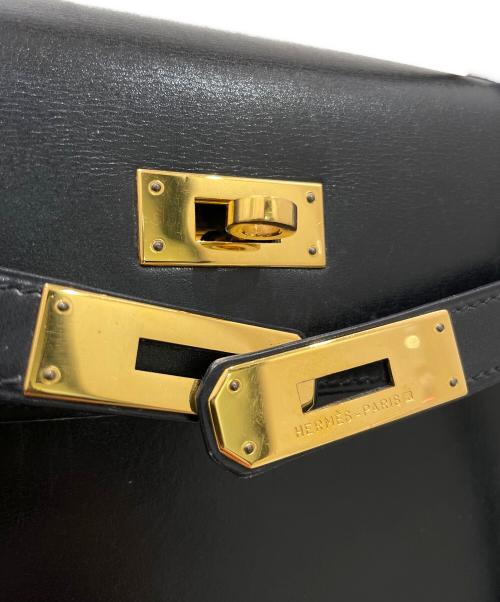 HERMES（エルメス）HERMES (エルメス) ケリー32 外縫い/ゴールド金具/ボックスカーフ/ブラック/□Y刻印：1995年製造 ブラック サイズ:32の古着・服飾アイテム