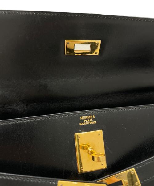 HERMES（エルメス）HERMES (エルメス) ケリー32 外縫い/ゴールド金具/ボックスカーフ/ブラック/□Y刻印：1995年製造 ブラック サイズ:32の古着・服飾アイテム