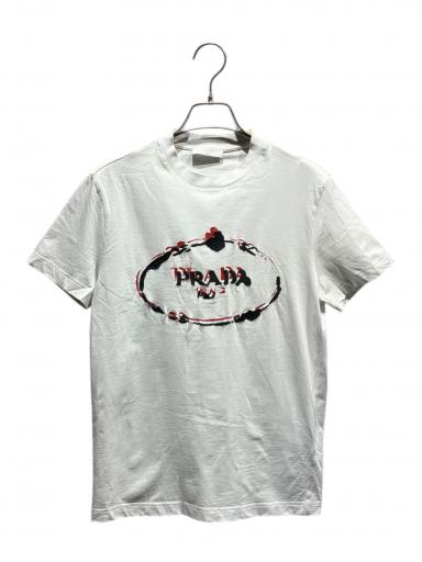 中古・古着通販】PRADA (プラダ) ロゴTシャツ/UJN555 ホワイト サイズ
