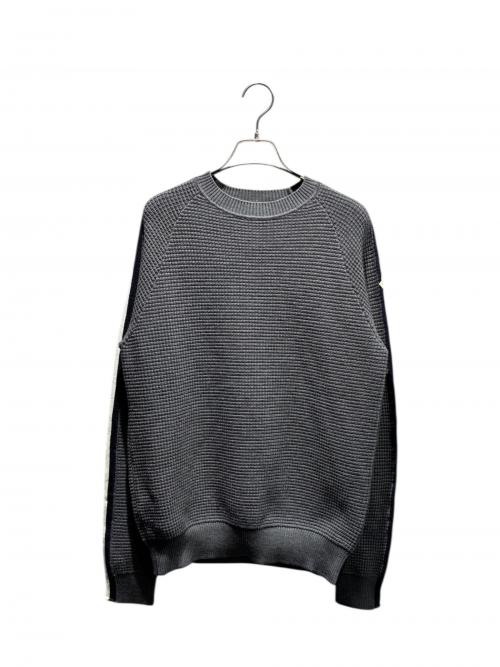 MONCLER（モンクレール）MONCLER (モンクレール) GIROCOLLO/サイドラインウールニット グレー サイズ:Mの古着・服飾アイテム