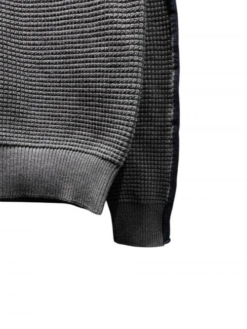 MONCLER（モンクレール）MONCLER (モンクレール) GIROCOLLO/サイドラインウールニット グレー サイズ:Mの古着・服飾アイテム