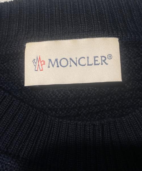 MONCLER（モンクレール）MONCLER (モンクレール) 袖ラインウールニット ネイビー サイズ:Mの古着・服飾アイテム