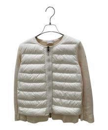 MONCLER（モンクレール）の古着「ニット切替ダウンジャケット」｜アイボリー